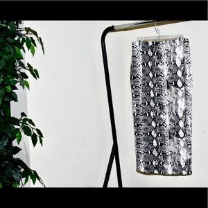 Snake Print Midi Skirt